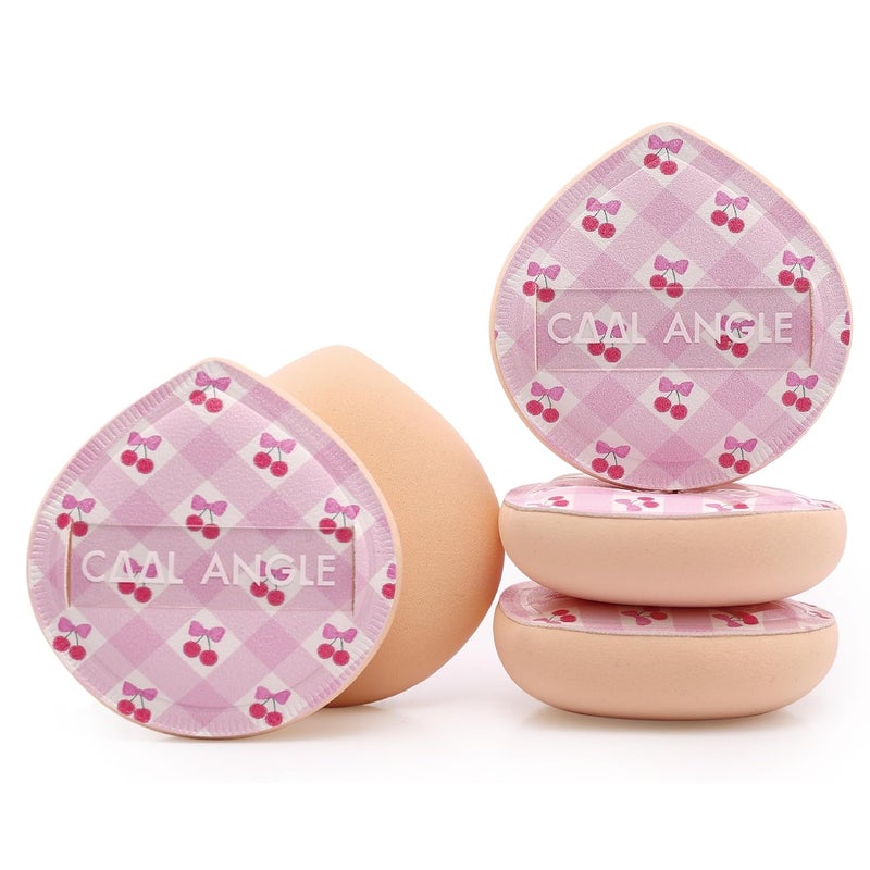 COOL-ANGLE 5Pcs Cherry Pink Makeup Sponge For Foundation Concealer And Powder, latex free Blender Sponge For Natural And Easy Makeup Soft Long-lasting And Beginner-friendly, Medium - Image 1